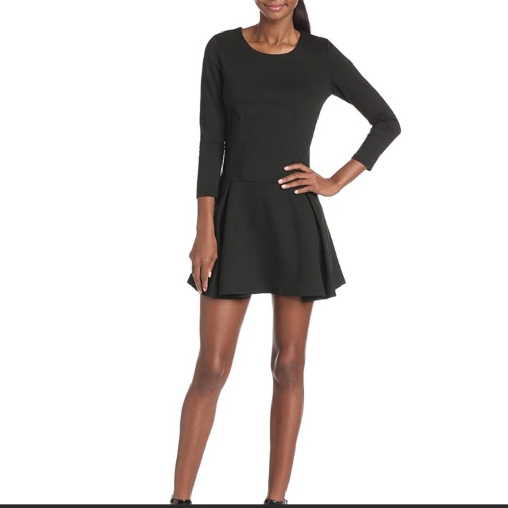 Bcbgeneration black drop waist skater dress L